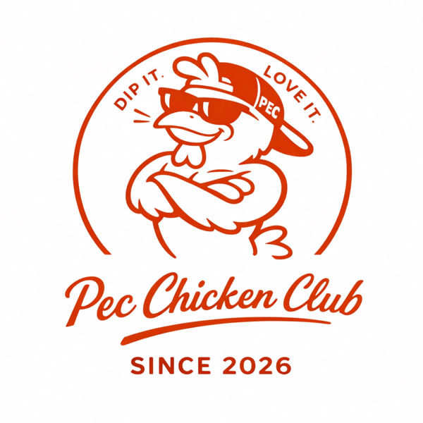 PEC CHICKEN CLUB ロゴ（DIP IT. LOVE IT. / SINCE 2026）